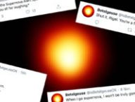 Un compte Twitter dédié à Bételgeuse. // Source : Pixabay, Captures d'écran Twitter @IsBetelgeuseOK