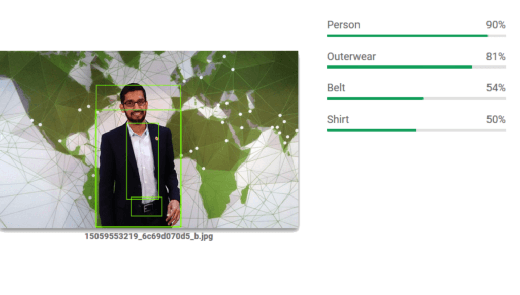 L'API Google Cloud Vision permet de reconnaître les objets et personnes sur les photos, mais aussi des émotions. // Source : Numerama / Google Cloud L'API Google Cloud Vision permet de reconnaître les objets et personnes sur les photos, mais aussi des émotions. // Source : Numerama / Google Cloud