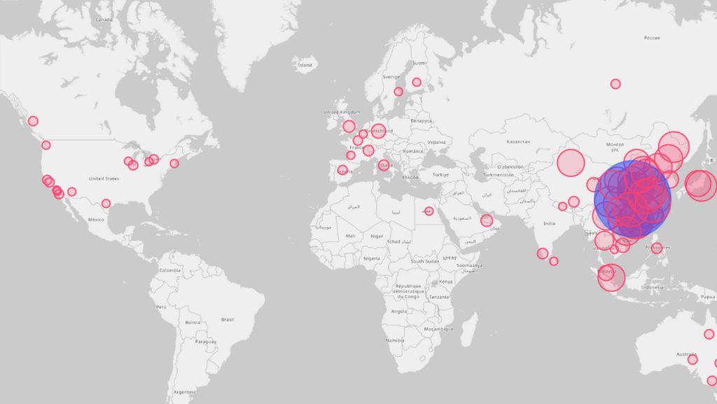 Il y avait 73 000 personnes infectées par Covid-19 au 18 février 2020. // Source : coronavirus.app Il y avait 73 000 personnes infectées par Covid-19 au 18 février 2020. // Source : coronavirus.app