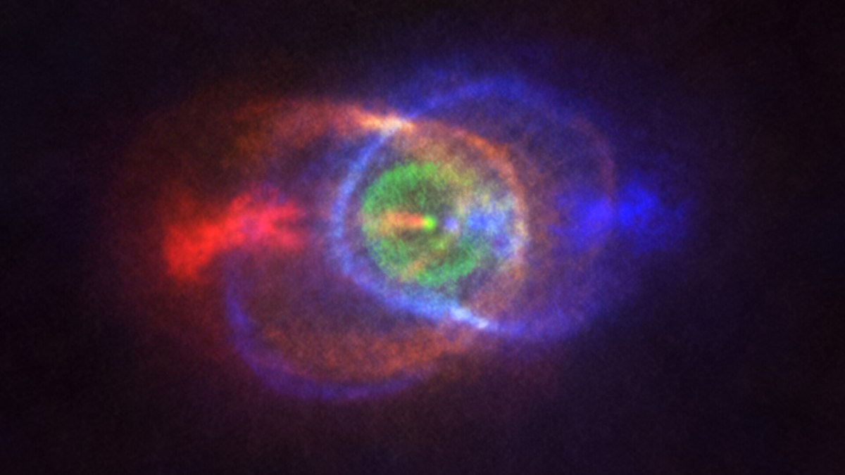 Une structure de gaz dans le système HD101584. // Source : ALMA (ESO/NAOJ/NRAO), Olofsson et al. Acknowledgement: Robert Cumming (photo recadrée) Une structure de gaz dans le système HD101584. // Source : ALMA (ESO/NAOJ/NRAO), Olofsson et al. Acknowledgement: Robert Cumming (photo recadrée)