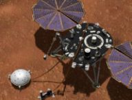 Vue d'artiste d'InSight. // Source : NASA/JPL-Caltech (photo recadrée)