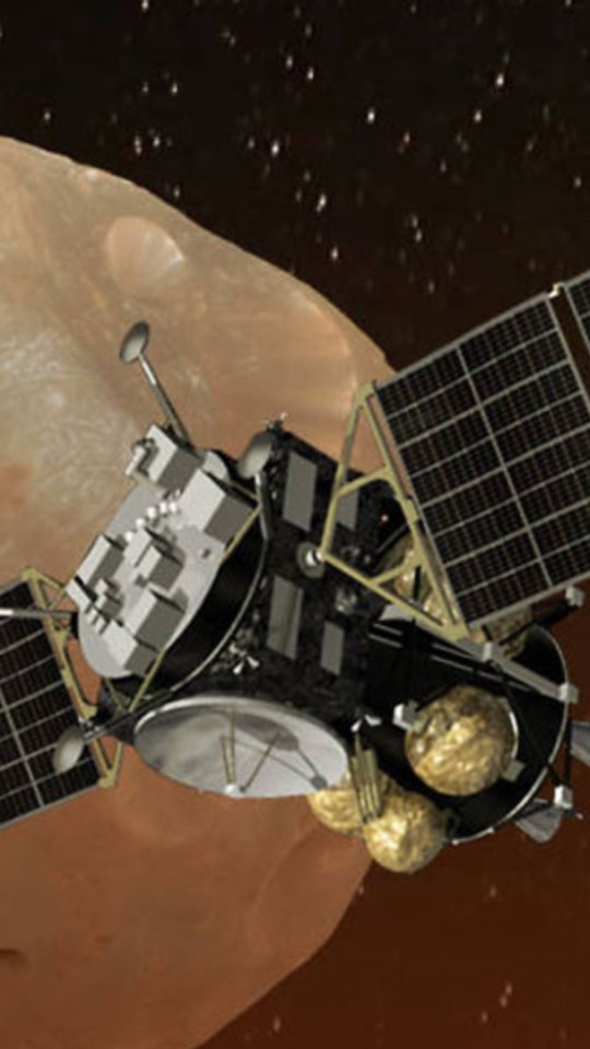 Vue d'artiste de la mission MMX. // Source : Wikimedia/CC/NASA (photo recadrée) Vue d'artiste de la mission MMX. // Source : Wikimedia/CC/NASA (photo recadrée)