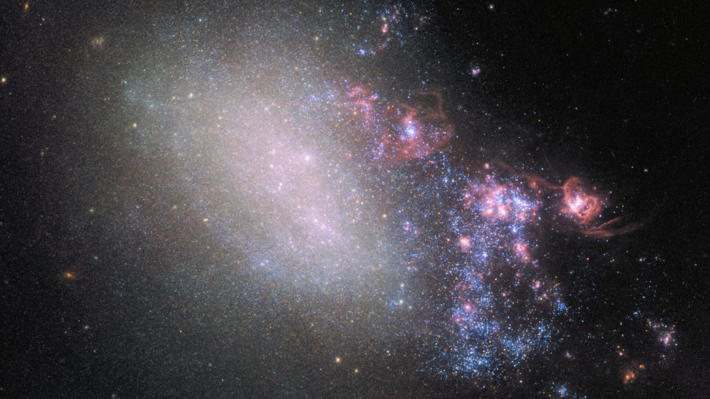 La galaxie NGC 4485. // Source : Flickr/CC/ESA/Hubble, NASA (photo recadrée) La galaxie NGC 4485. // Source : Flickr/CC/ESA/Hubble, NASA (photo recadrée)