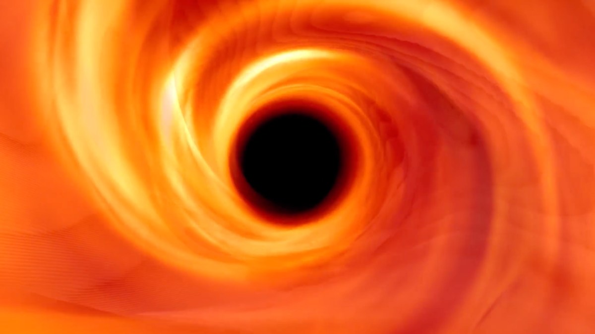 Un trou noir, vue d'artiste. // Source : Capture d'écran YouTube ESO Un trou noir, vue d'artiste. // Source : Capture d'écran YouTube ESO