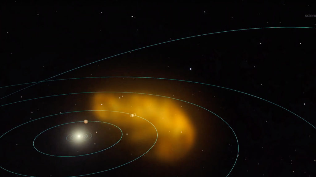 Le vent solaire, vue d'artiste. // Source : Capture d'écran YouTube ScienceAtNasa Le vent solaire, vue d'artiste. // Source : Capture d'écran YouTube ScienceAtNasa