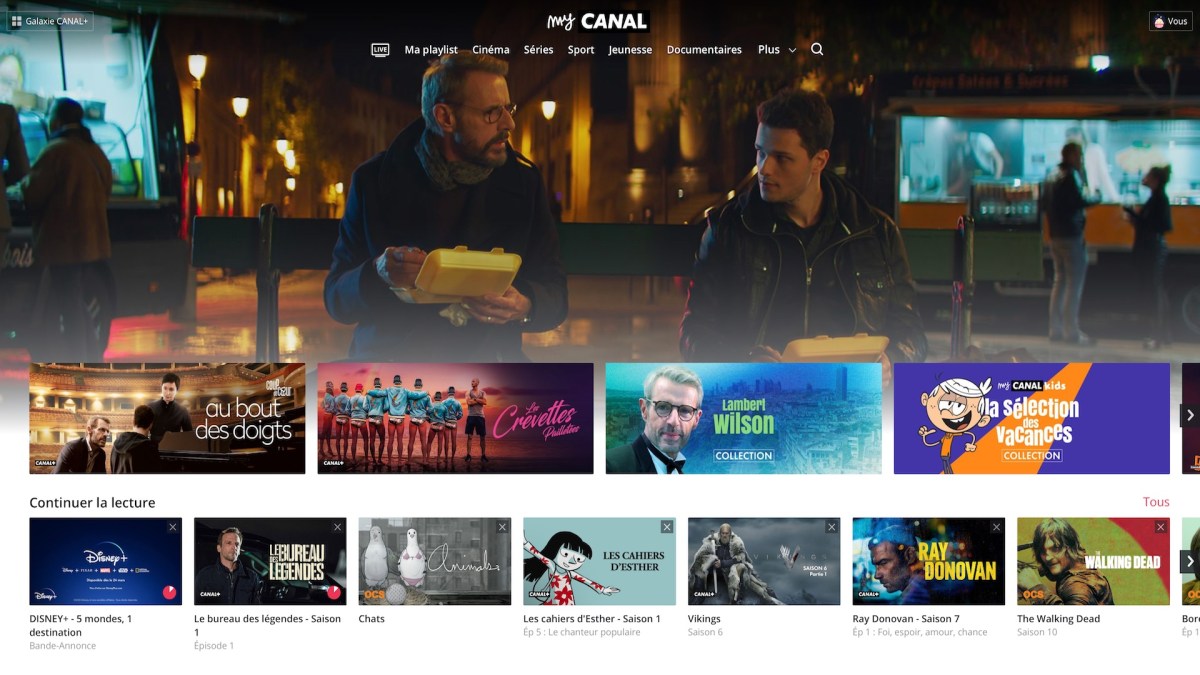 Interface MyCanal // Source : Capture d'écran Interface MyCanal // Source : Capture d'écran