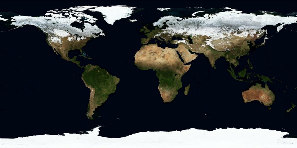 Carte actuelle de la surface de la Terre. // Source : Pixabay Carte actuelle de la surface de la Terre. // Source : Pixabay