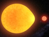 Vue d'artiste de l'étoile HD74423. // Source : Gabriel Pérez Díaz (IAC) (photo recadrée)