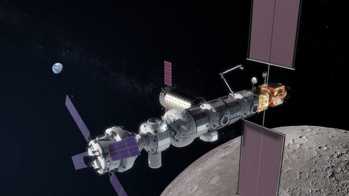 Vue d'artiste du Lunar Gateway. // Source : Wikimedia/CC/NASA Vue d'artiste du Lunar Gateway. // Source : Wikimedia/CC/NASA
