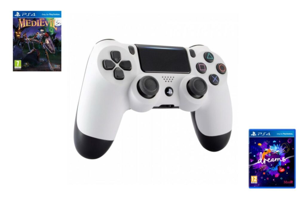 Manette PS4 blanche avec jeu offert Manette PS4 blanche avec jeu offert