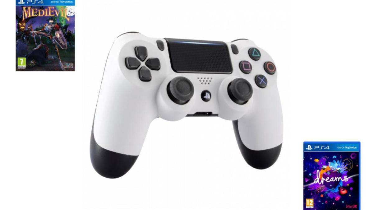 Manette PS4 blanche avec jeu offert Manette PS4 blanche avec jeu offert