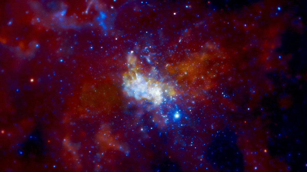 La source Sagittarius A. // Source : Wikimedia/CC/NASA/CXC/MIT/F. Baganoff, R. Shcherbakov et al. (photo recadrée)