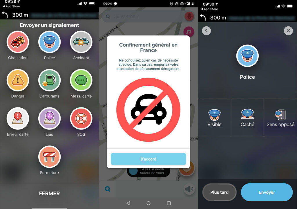 Waze confinement police Waze confinement police