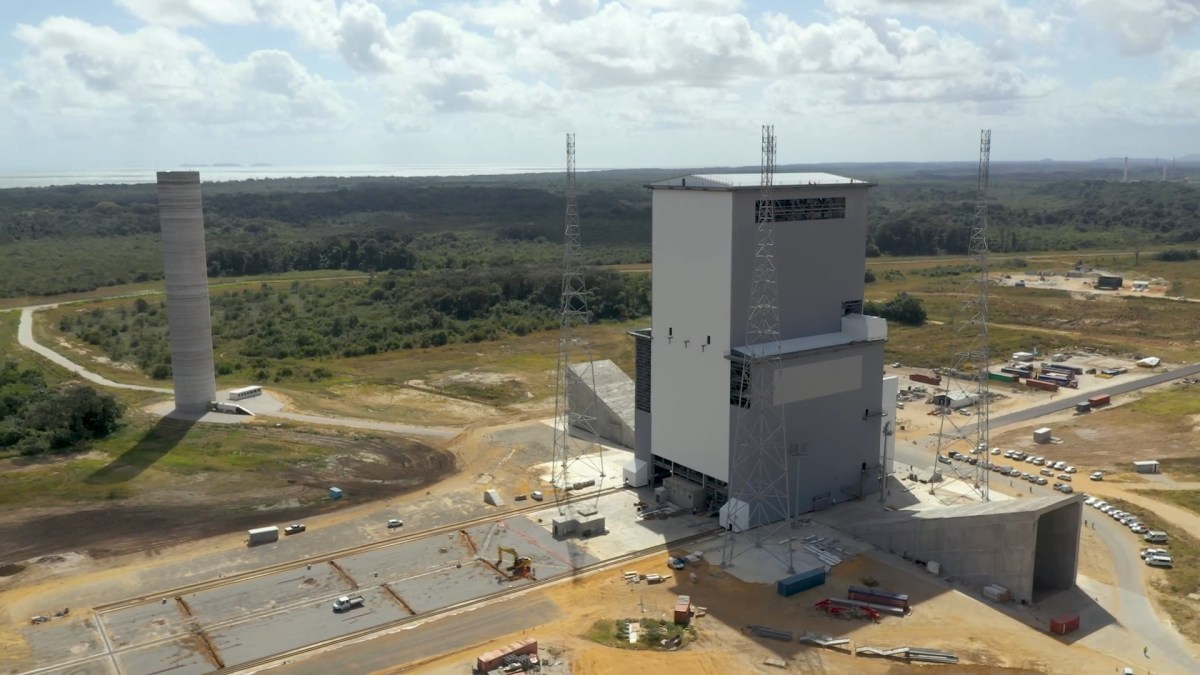 Ariane 6 chantier pas de tir // Source : Centre spatial guyanais Ariane 6 chantier pas de tir // Source : Centre spatial guyanais