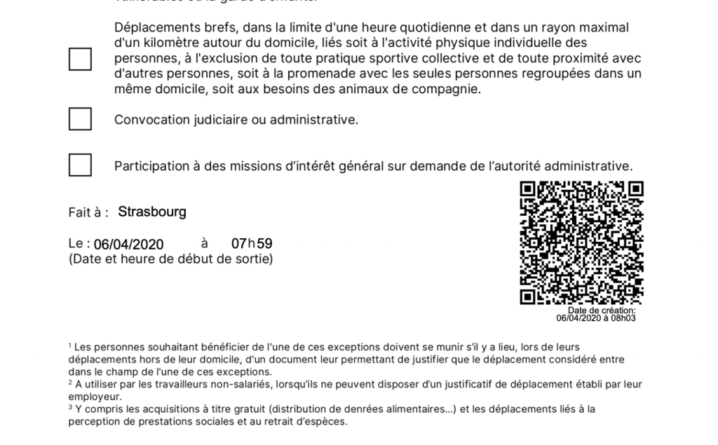 Rendu d'un QR code sur l'attestation Rendu d'un QR code sur l'attestation