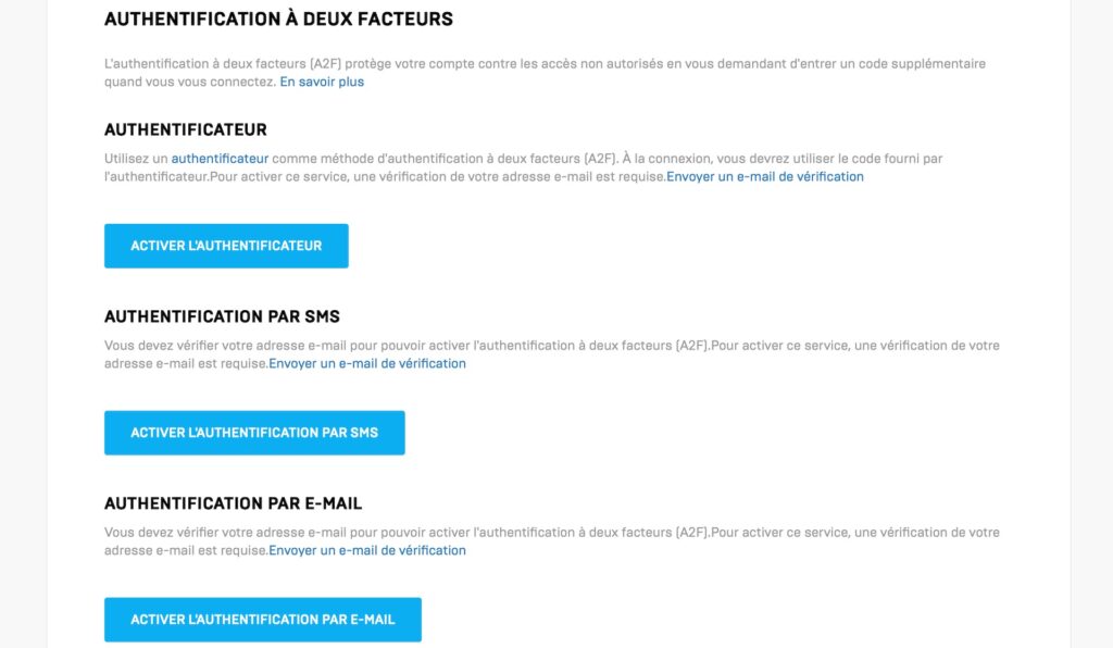 Authentification à deux facteurs sur l’Epic Games Store Authentification à deux facteurs sur l’Epic Games Store