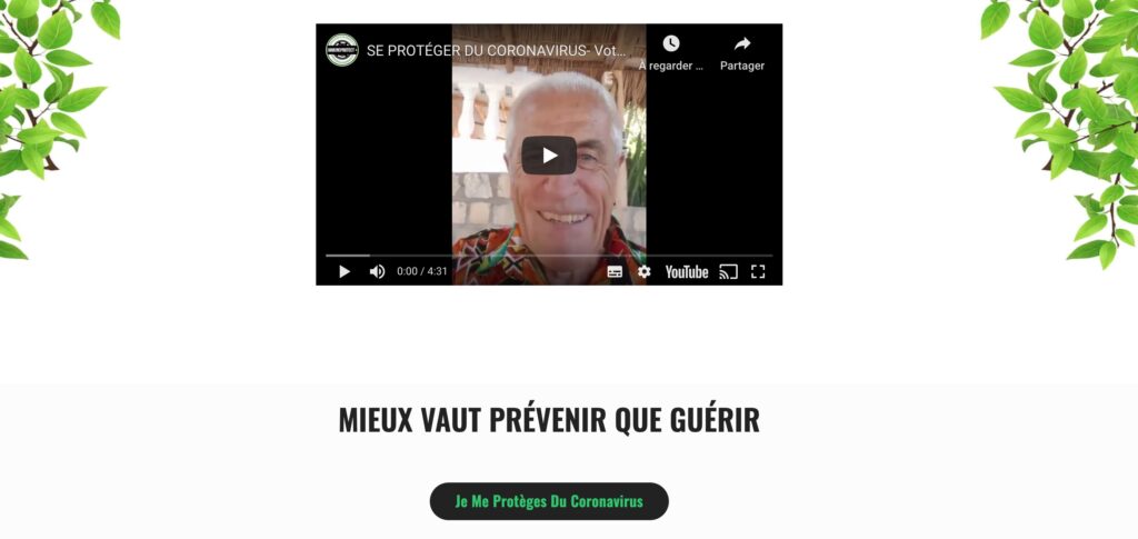 Capture d'écran du site en question Capture d'écran du site en question