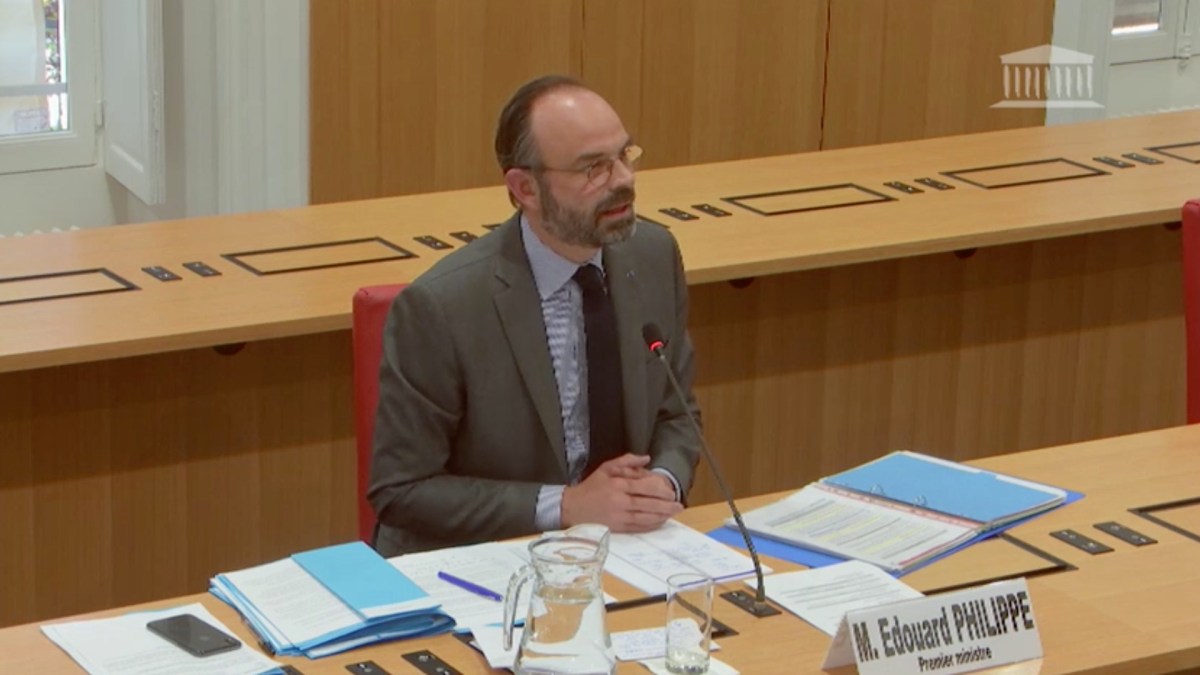 Edouard Philippe en visioconférence le 1er avril Edouard Philippe en visioconférence le 1er avril