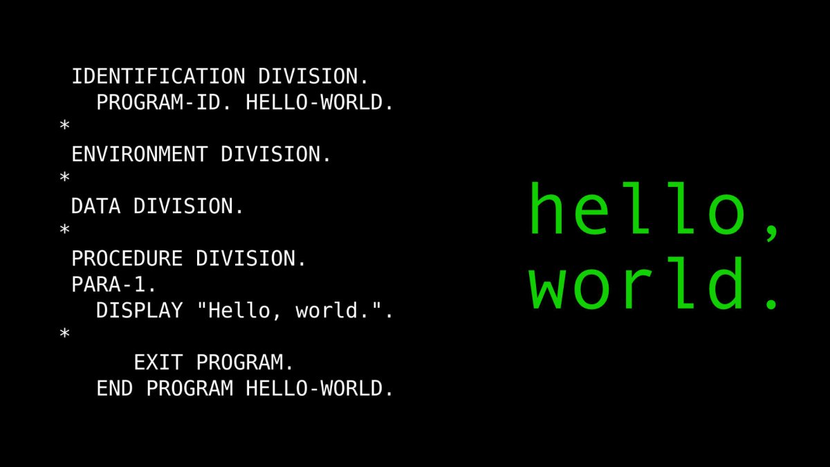 Du cobol // Source : Julien Cadot Du cobol // Source : Julien Cadot