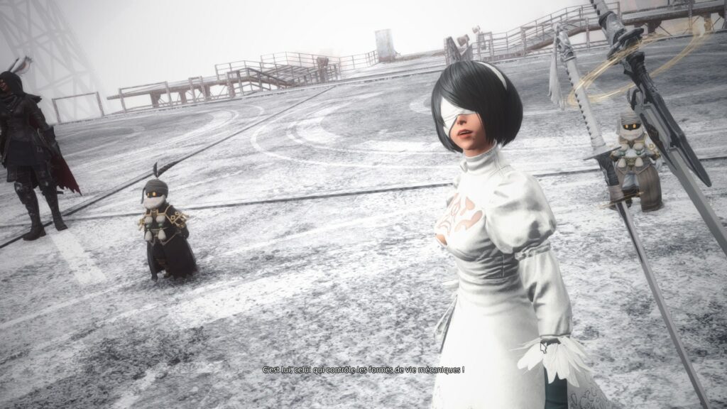 Les raids NieR Automata conservent l’esthétique du jeu, et son dynamisme. Les raids NieR Automata conservent l’esthétique du jeu, et son dynamisme.