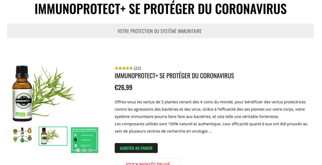 Capture d'écran du site en question Capture d'écran du site en question