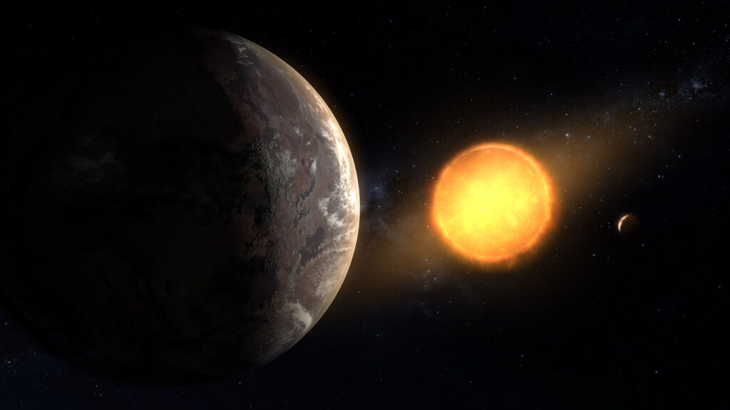Vue d'artiste de l'exoplanète Kepler-1649c en orbite autour de son étoile. // Source : NASA/Ames Research Center/Daniel Rutter (photo recadrée) Vue d'artiste de l'exoplanète Kepler-1649c en orbite autour de son étoile. // Source : NASA/Ames Research Center/Daniel Rutter (photo recadrée)