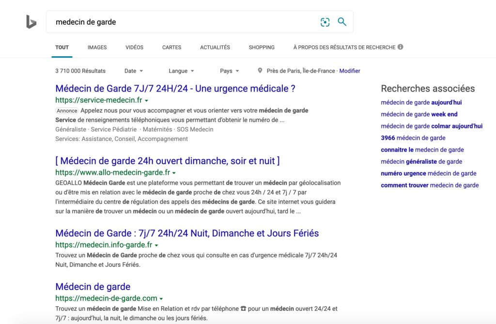 Capture d'écran Bing / Numerama Capture d'écran Bing / Numerama