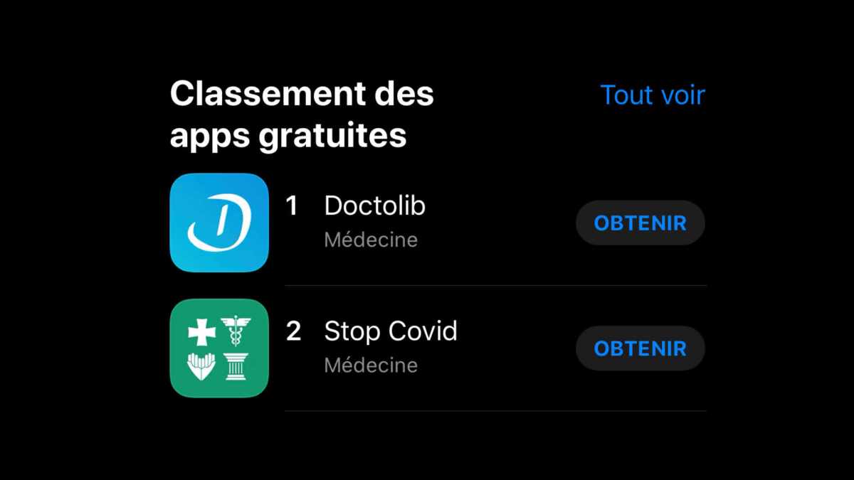 Une "classement des apps" médecine dans l'app store le 29 avril 2020 Une "classement des apps" médecine dans l'app store le 29 avril 2020