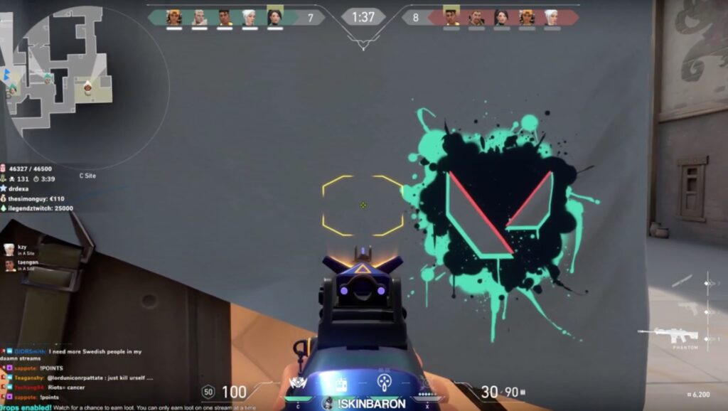 Une partie de Valorant // Source : twitch.tv/anomaly Une partie de Valorant // Source : twitch.tv/anomaly