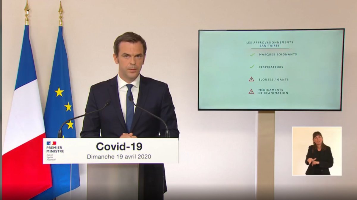 Olivier Véran affirme que les médicaments de réanimation, les gants et les blouses sont encore en nombre critique // Source : Capture d'écran Numerama Olivier Véran affirme que les médicaments de réanimation, les gants et les blouses sont encore en nombre critique // Source : Capture d'écran Numerama