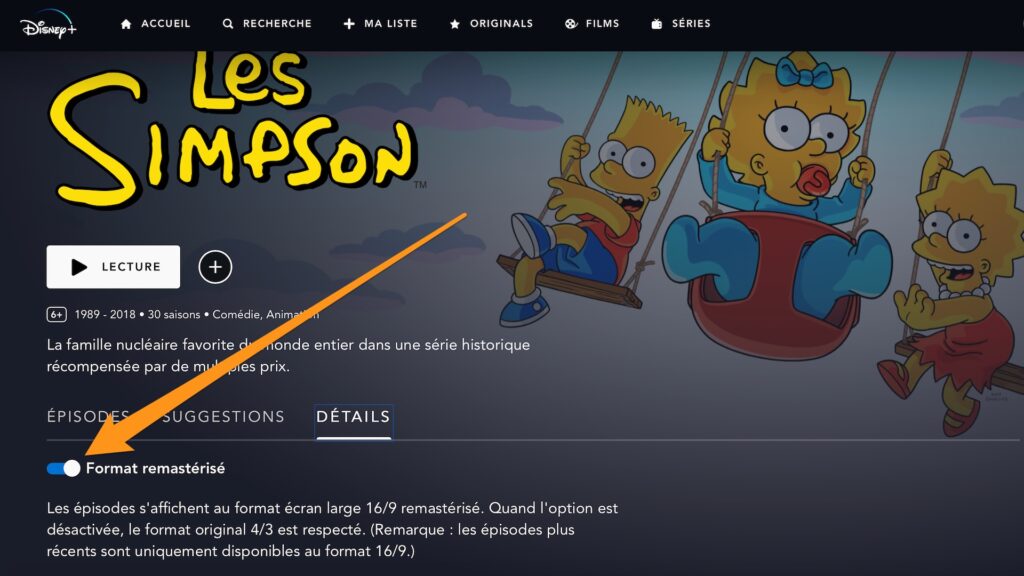 Page d'accueil des Simpson sur Disney+ // Source : Capture d'écran Page d'accueil des Simpson sur Disney+ // Source : Capture d'écran