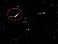 Position de la comète Swan le 13 mai 2020. // Source : Capture d'écran The Sky Live, annotations Numerama