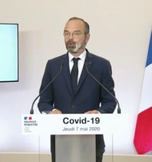 Edouard Philippe ce 7 mai 2020 // Source : Capture d'écran de la conférence de presse de l'Elysée