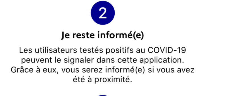 Capture d'écran des visuels de l'app StopCovid // Source : Gouvernement