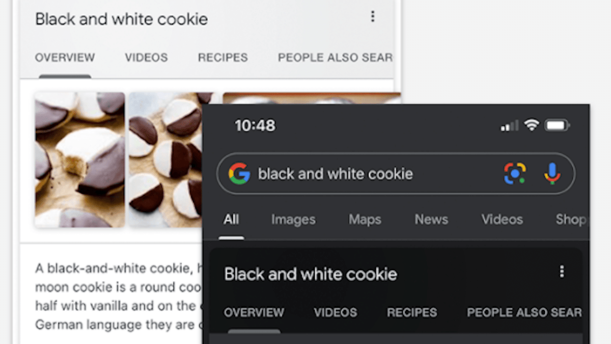 Mode sombre pour l'application Google // Source : Google Mode sombre pour l'application Google // Source : Google