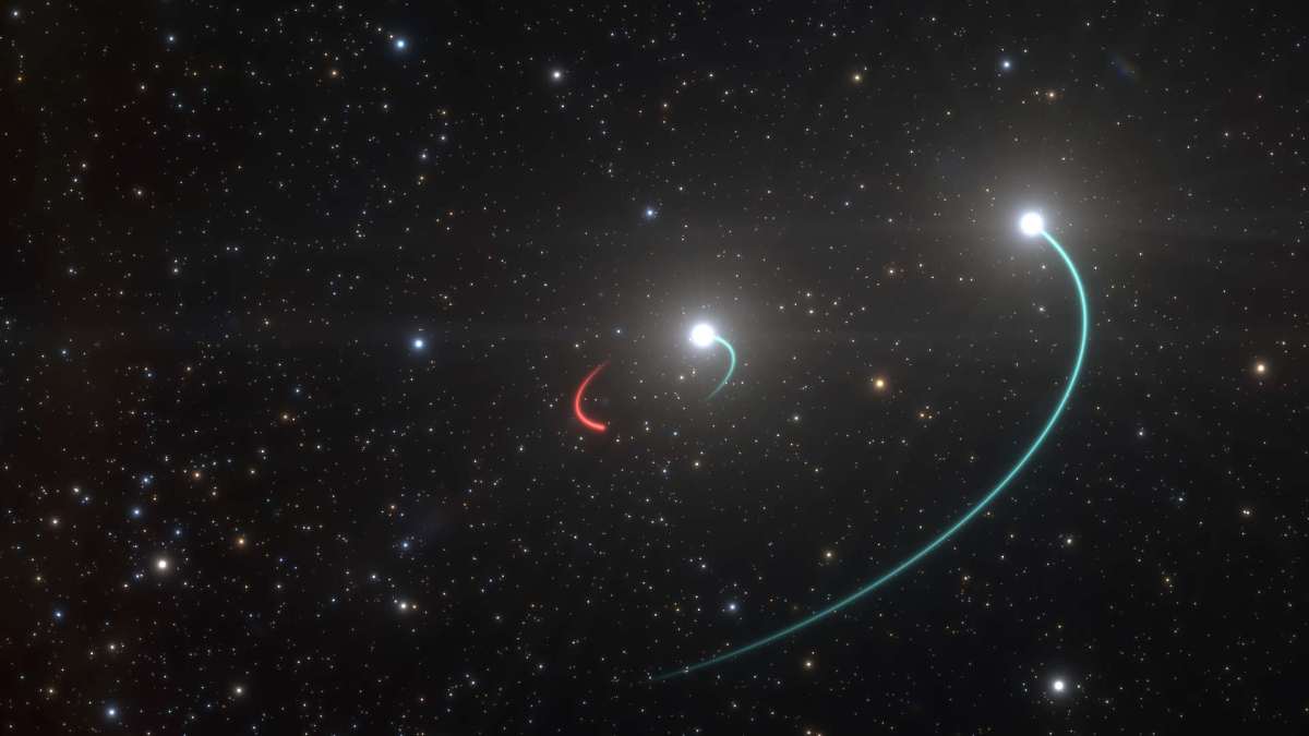 Le système triple HR 6819. // Source : ESO/L. Calçada (photo recadrée) Le système triple HR 6819. // Source : ESO/L. Calçada (photo recadrée)