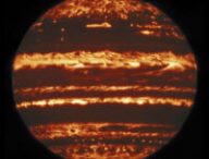 Jupiter en infrarouge. // Source : International Gemini Observatory/NOIRLab/NSF/AURA M.H. Wong (UC Berkeley) and team (photo recadrée)