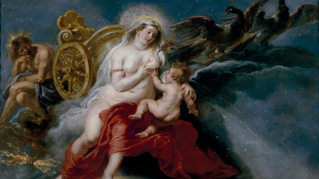L'Origine de la Voie lactée, une peinture de Paul Rubens. // Source : Wikimedia/Domaine public (photo recadrée) L'Origine de la Voie lactée, une peinture de Paul Rubens. // Source : Wikimedia/Domaine public (photo recadrée)