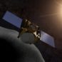 Vue d'artiste de la mission OSIRIS-REx. // Source : Flickr/CC/Kevin Gill Vue d'artiste de la mission OSIRIS-REx. // Source : Flickr/CC/Kevin Gill