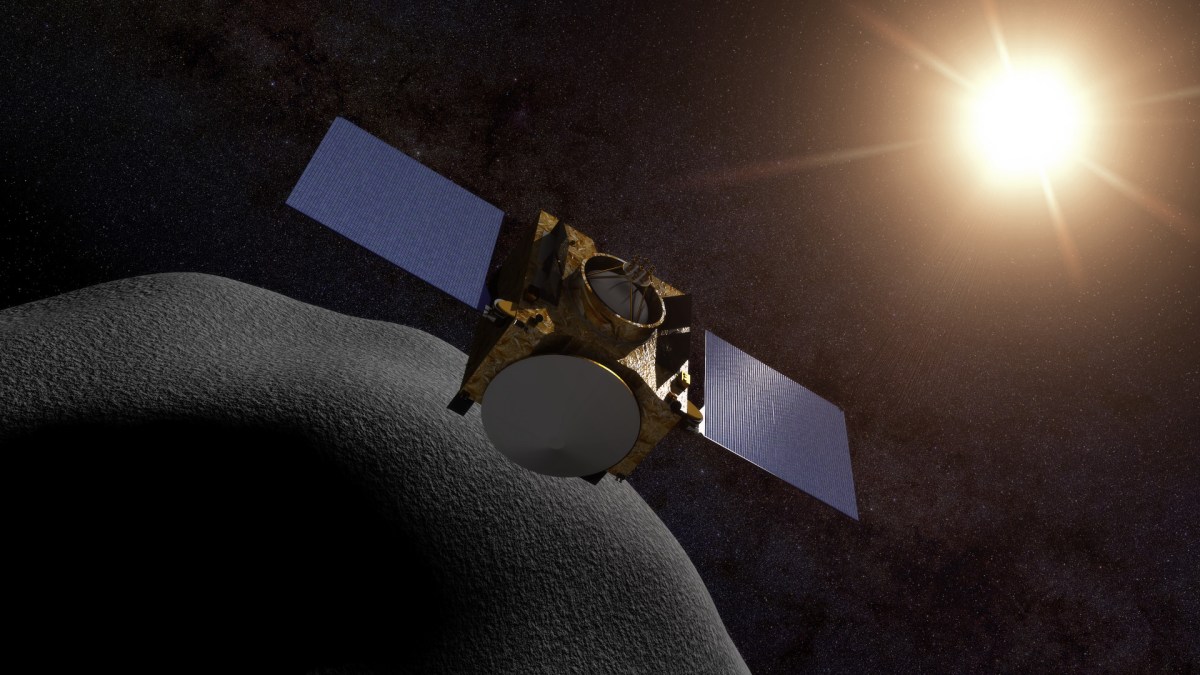 Vue d'artiste de la mission OSIRIS-REx. // Source : Flickr/CC/Kevin Gill Vue d'artiste de la mission OSIRIS-REx. // Source : Flickr/CC/Kevin Gill