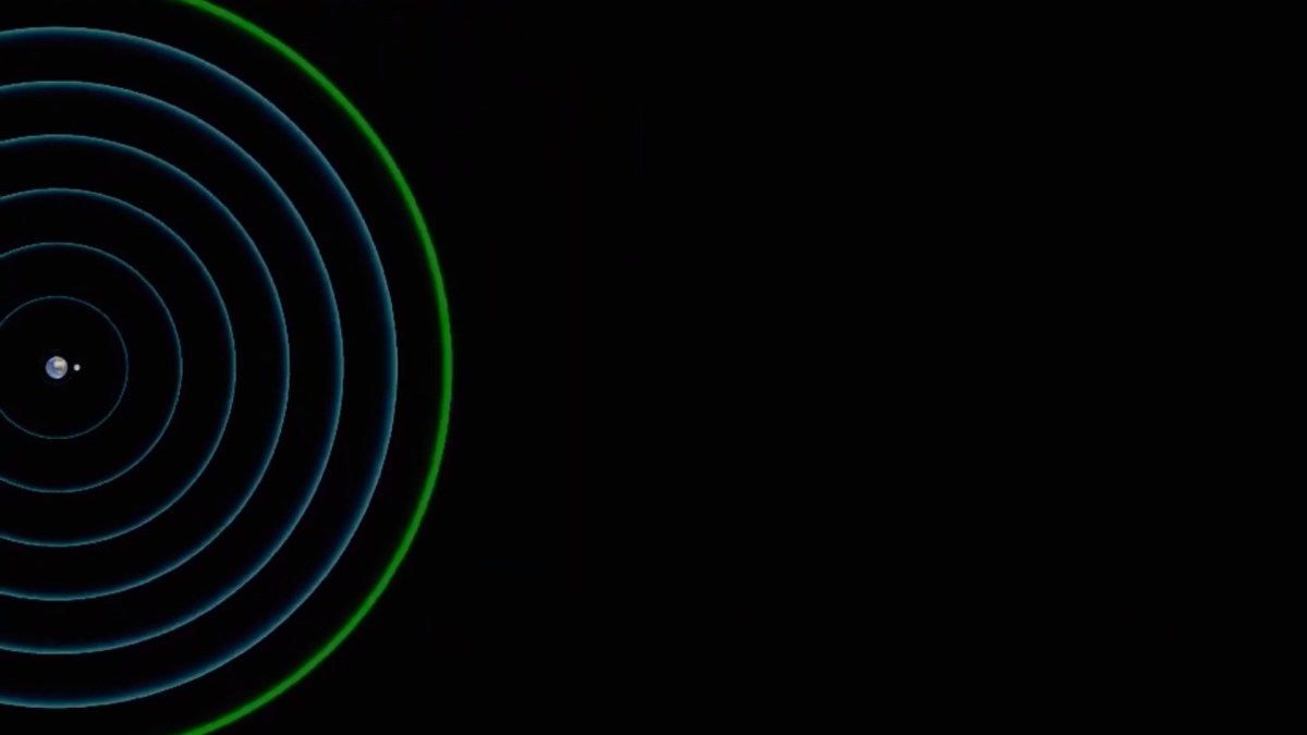 Des impulsions lumineuses émises de la Terre. // Source : Capture d'écran YouTube Dr James O'Donoghue Des impulsions lumineuses émises de la Terre. // Source : Capture d'écran YouTube Dr James O'Donoghue