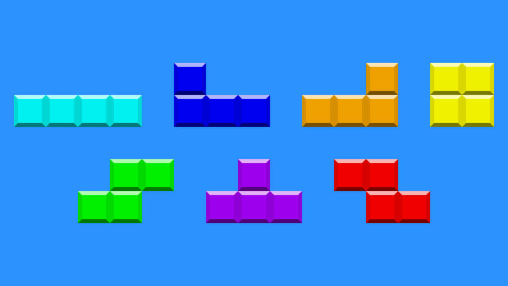 Les pièces de Tetris // Source : Wikimedia Les pièces de Tetris // Source : Wikimedia