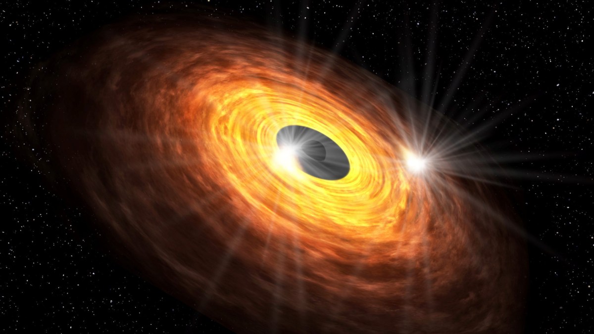 Vue d'artiste de Sagittarius A* et de son disque d'accrétion. // Source : Keio University (photo recadrée) Vue d'artiste de Sagittarius A* et de son disque d'accrétion. // Source : Keio University (photo recadrée)