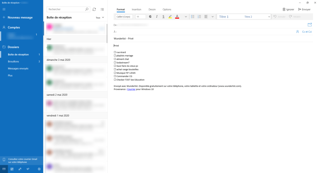 Wunderlist liste mail Wunderlist liste mail