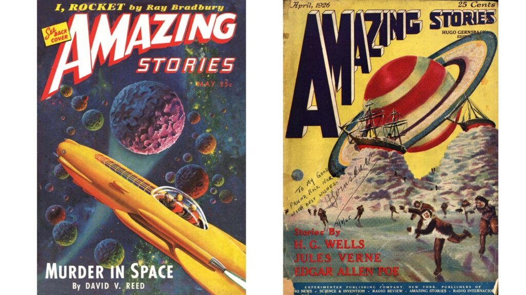 Des couvertures issues d'Amazing Stories, célèbre pulp de SF. Des couvertures issues d'Amazing Stories, célèbre pulp de SF.