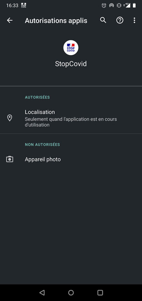 application StopCovid localisation application StopCovid localisation