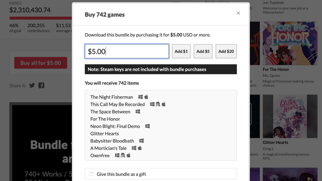 Bundle itch.io // Source : https://itch.io/b/520/bundle-for-racial-justice-and-equality Bundle itch.io // Source : https://itch.io/b/520/bundle-for-racial-justice-and-equality