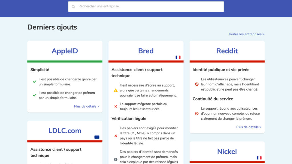 Le site changemy.name. // Source : Capture d'écran changemy.name Le site changemy.name. // Source : Capture d'écran changemy.name