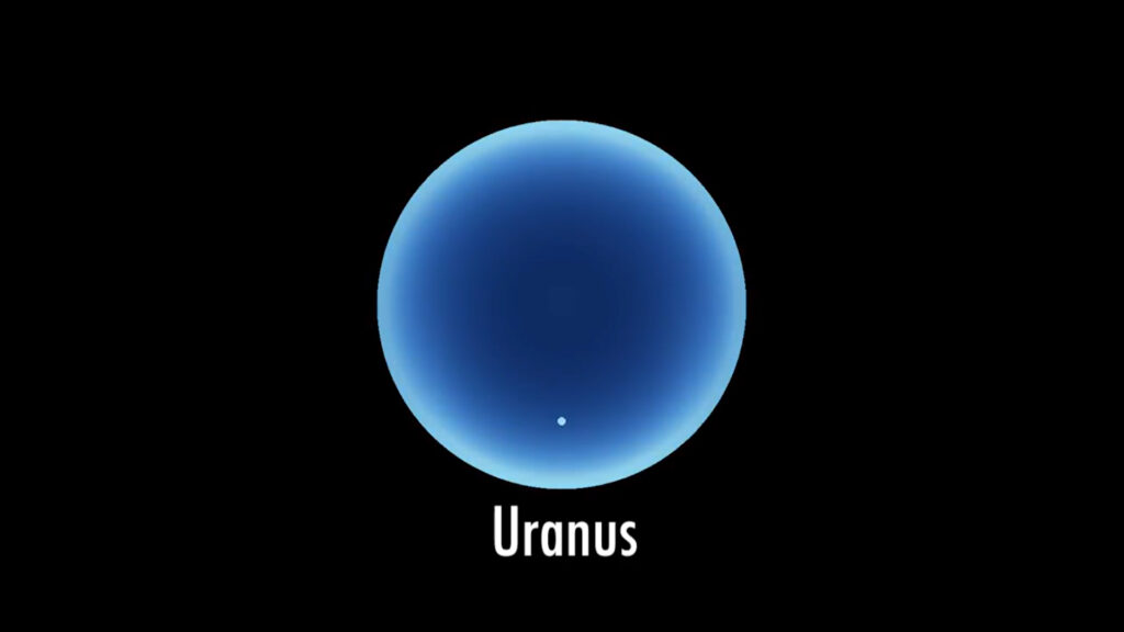 Un coucher de Soleil dans le ciel vu d'Uranus. // Source : Capture d'écran YouTube Nasa Video Un coucher de Soleil dans le ciel vu d'Uranus. // Source : Capture d'écran YouTube Nasa Video