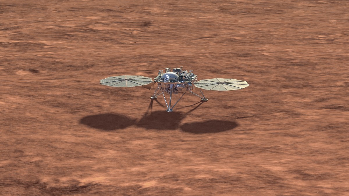 Vue d'artiste d'InSight sur Mars. // Source : Flickr/CC/Kevin Gill (photo recadrée) Vue d'artiste d'InSight sur Mars. // Source : Flickr/CC/Kevin Gill (photo recadrée)